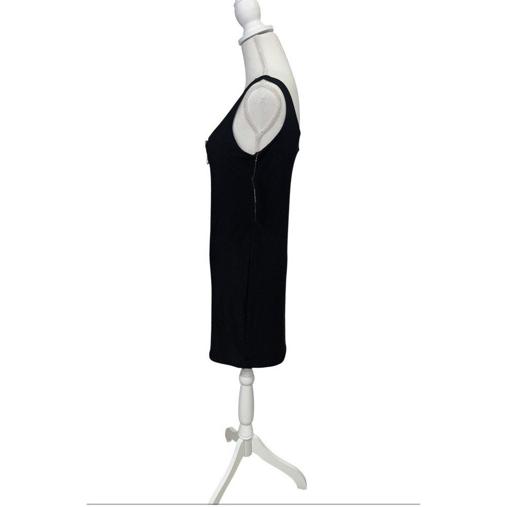 NWT VTG Bebe S Black Rhinestone Bow‎ Mini Dress USA Made Bodycon Party Y2K Bling - Picture 2 of 8
